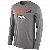 Denver Broncos Nike Legend Staff Practice Performance Long Sleeve WEM T-Shirt - Heathered Gray,baseball caps,new era cap wholesale,wholesale hats